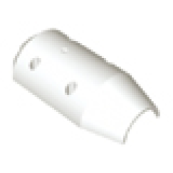 Vehicle, Tipper Drum 3 x 6 x 10 Half with 4 Pin Holes - White Vehicle, Tipper Drum 3 x 6 x 10 Half with 4 Pin Holes - White