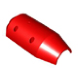 Vehicle, Tipper Drum 3 x 6 x 10 Half with 4 Pin Holes - Red Vehicle, Tipper Drum 3 x 6 x 10 Half with 4 Pin Holes - Red