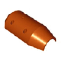 Vehicle, Tipper Drum 3 x 6 x 10 Half with 4 Pin Holes - Dark Orange Vehicle, Tipper Drum 3 x 6 x 10 Half with 4 Pin Holes - Dark Orange