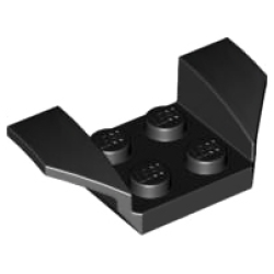 Vehicle, Mudguard 2 x 4 with Flared Wings - Black