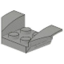 Vehicle, Mudguard 2 x 4 with Flared Wings - Light Gray