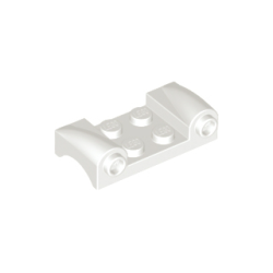 Vehicle, Mudguard 2 x 4 with Headlights and Curved Fenders - White