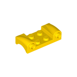 Vehicle, Mudguard 2 x 4 with Headlights and Curved Fenders - Yellow