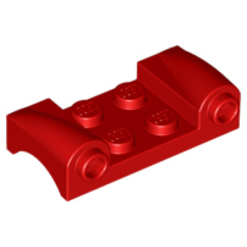 Деталь LEGO 93590 Vehicle, Mudguard 2 x 4 with Headlights and Curved Fenders - Red