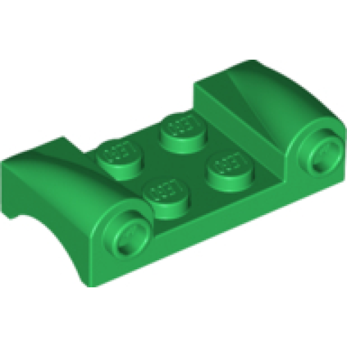 Деталь LEGO 93590 Vehicle, Mudguard 2 x 4 with Headlights and Curved Fenders - Green