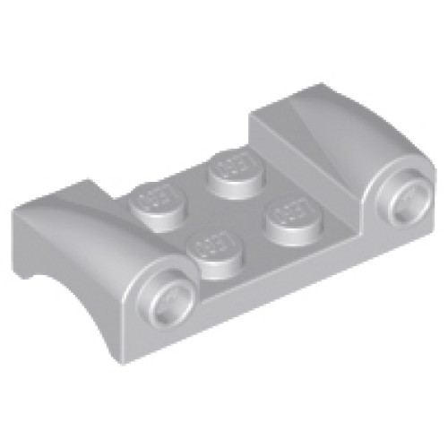 Деталь LEGO 93590 Vehicle, Mudguard 2 x 4 with Headlights and Curved Fenders - Light Bluish Gray
