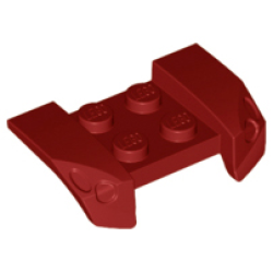 Vehicle, Mudguard 2 x 4 with Headlights Overhang - Dark Red
