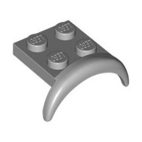 Деталь LEGO 49097 Vehicle, Mudguard 3 x 3 x 1 with Arch Round - Light Bluish Gray