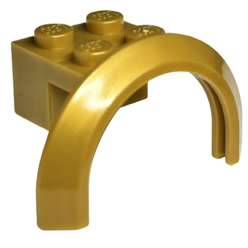 Деталь LEGO 50745 Vehicle, Mudguard 4 x 2 1/2 x 1 2/3 with Arch Round - Pearl Gold