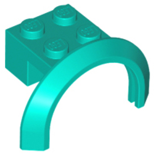 Деталь LEGO 50745 Vehicle, Mudguard 4 x 2 1/2 x 1 2/3 with Arch Round - Dark Turquoise