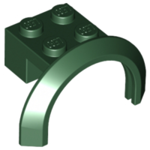 Деталь LEGO 50745 Vehicle, Mudguard 4 x 2 1/2 x 1 2/3 with Arch Round - Dark Green