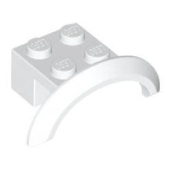 Vehicle, Mudguard 4 x 2 1/2 x 1 with Arch Round - White