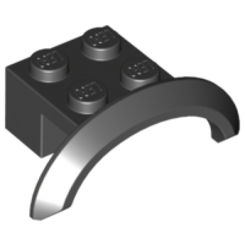 Деталь LEGO 98282 Vehicle, Mudguard 4 x 2 1/2 x 1 with Arch Round - Black