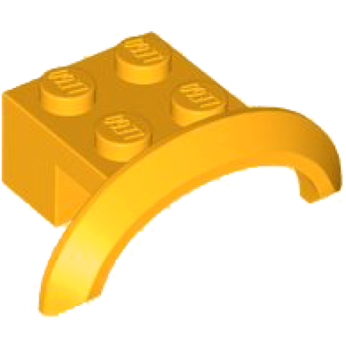 Деталь LEGO 98282 Vehicle, Mudguard 4 x 2 1/2 x 1 with Arch Round - Bright Light Orange