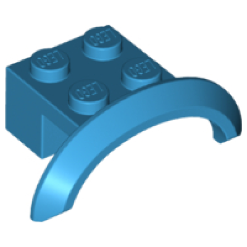 Деталь LEGO 98282 Vehicle, Mudguard 4 x 2 1/2 x 1 with Arch Round - Dark Azure