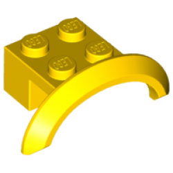 Vehicle, Mudguard 4 x 2 1/2 x 1 with Arch Round - Yellow