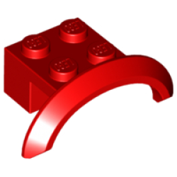 Vehicle, Mudguard 4 x 2 1/2 x 1 with Arch Round - Red