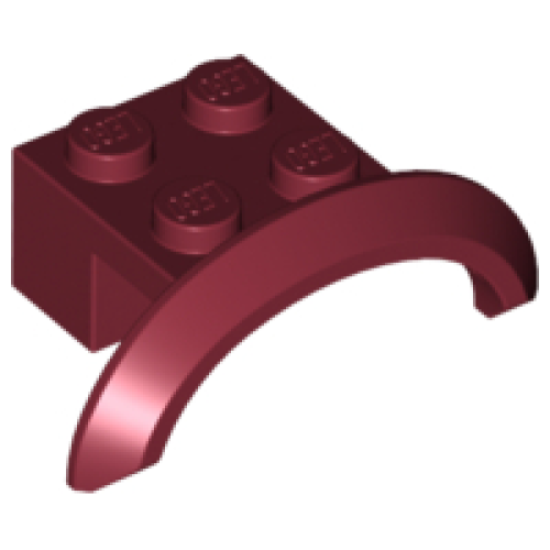Деталь LEGO 98282 Vehicle, Mudguard 4 x 2 1/2 x 1 with Arch Round - Dark Red
