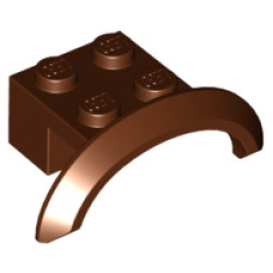 Vehicle, Mudguard 4 x 2 1/2 x 1 with Arch Round - Reddish Brown