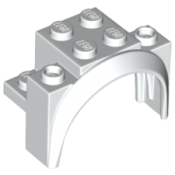 Vehicle, Mudguard 4 x 2 1/2 x 2 1/3 with Arch Round - White