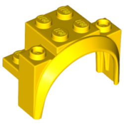 Vehicle, Mudguard 4 x 2 1/2 x 2 1/3 with Arch Round - Yellow