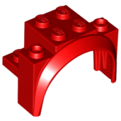 Vehicle, Mudguard 4 x 2 1/2 x 2 1/3 with Arch Round - Red