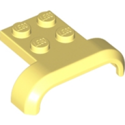 Vehicle, Mudguard 4 x 3 x 1 with Arch Curved - Bright Light Yellow