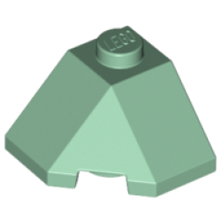 Wedge 2 x 2 (Slope 45 Corner) - Sand Green