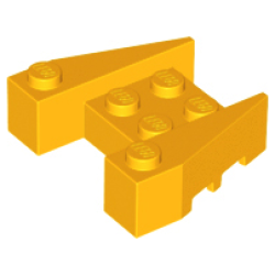 Wedge 3 1/2 x 4 with Stud Notches - Bright Light Orange