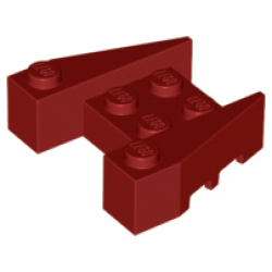 Wedge 3 1/2 x 4 with Stud Notches - Dark Red