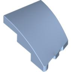 Wedge 3 x 2 Left No Studs - Bright Light Blue