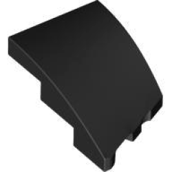 Wedge 3 x 2 Left No Studs - Black