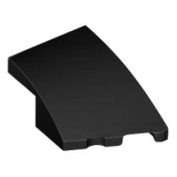 Wedge 3 x 2 Right No Studs - Black