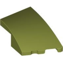 Wedge 3 x 2 Right No Studs - Olive Green