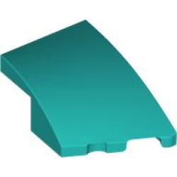 Wedge 3 x 2 Right No Studs - Dark Turquoise