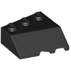 Wedge 3 x 3 Sloped Left - Black