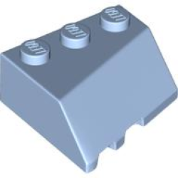 Wedge 3 x 3 Sloped Right - Bright Light Blue
