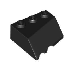 Wedge 3 x 3 Sloped Right - Black