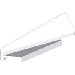 Wedge 5 x 1 x 1 1/3 with 4 x 1 Base Left - White