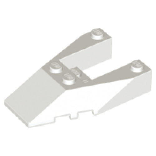 Деталь LEGO 6153b Wedge 6 x 4 Cutout with Stud Notches - White