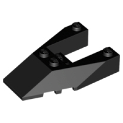 Wedge 6 x 4 Cutout with Stud Notches - Black