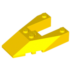 Wedge 6 x 4 Cutout with Stud Notches - Yellow