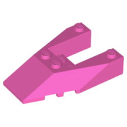 Wedge 6 x 4 Cutout with Stud Notches - Dark Pink