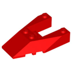 Wedge 6 x 4 Cutout with Stud Notches - Red