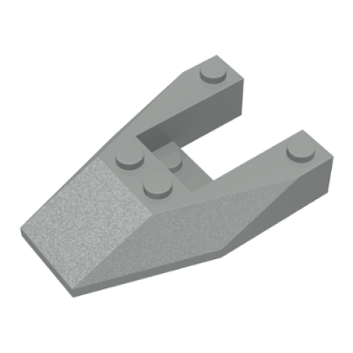 Деталь LEGO 6153a Wedge 6 x 4 Cutout without Stud Notches - Light Gray