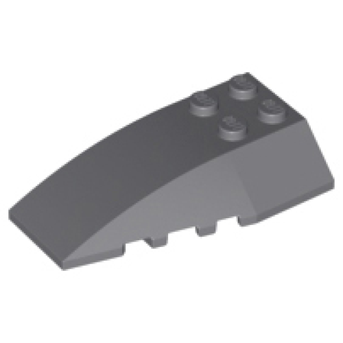 Деталь LEGO 43712 Wedge 6 x 4 Triple Curved - Dark Bluish Gray