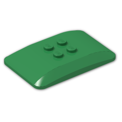 Wedge 6 x 4 x 2/3 Quad Curved - Green