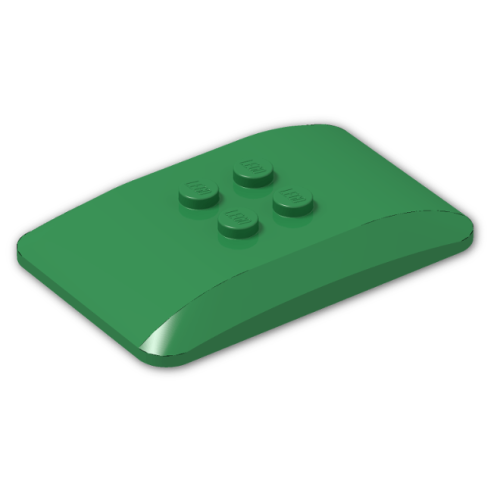 Деталь LEGO 98281 Wedge 6 x 4 x 2/3 Quad Curved - Green