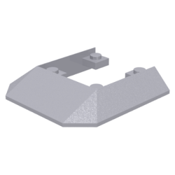Wedge 6 x 6 Cutout (Train Roof) - Light Bluish Gray