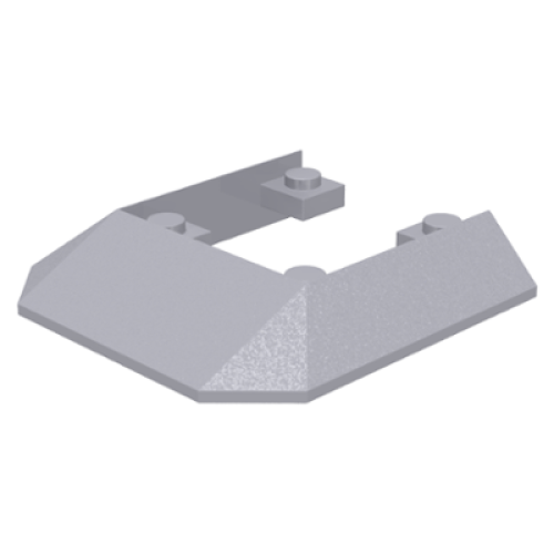 Деталь LEGO 2876 Wedge 6 x 6 Cutout (Train Roof) - Light Bluish Gray